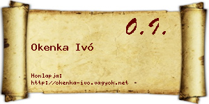 Okenka Ivó névjegykártya